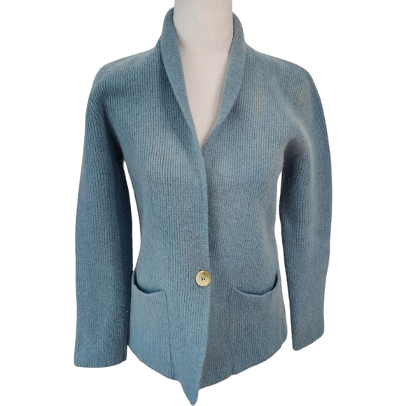 Vintage Adele Joyce Wool Angora Blend Single Button Cardigan Jacket - Picture 1 of 9
